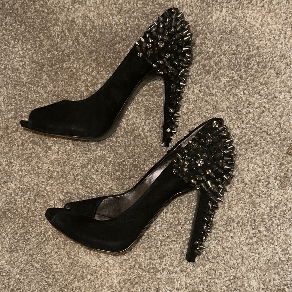 Sam Edelman heels / black with studs/stones(missing a few)